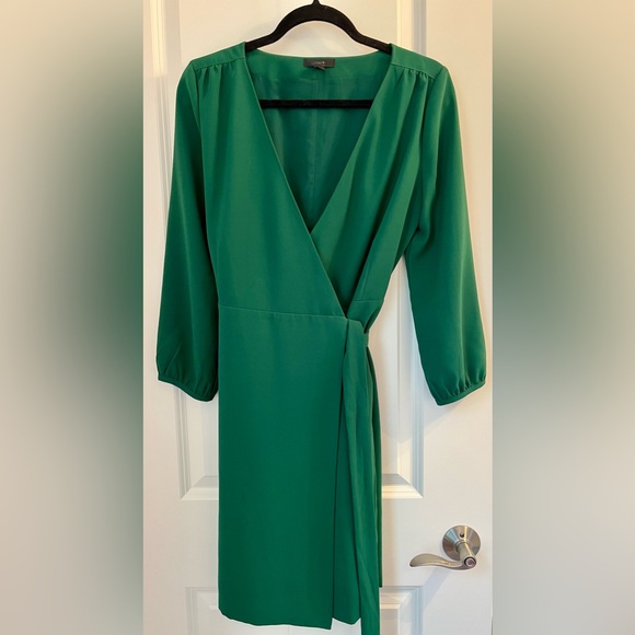 green emerald velvet dress SCARLETT WRAP DRESS (GREEN)  CJ London